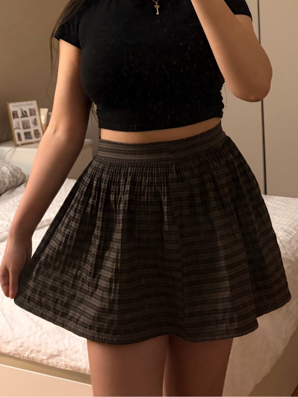 🤎BDG UO Circle Skater Skirt - Dark Brown Plaid
